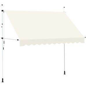vidaXL Luifel handmatig uittrekbaar 300 cm cr&egrave;me