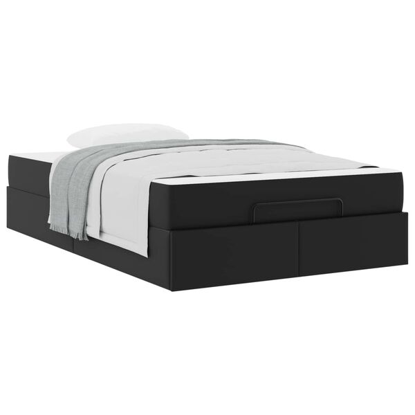 vidaXL Bedframe met matras met matras 2 pcs Zwart PVC