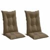 vidaXL Stoelkussens 2 st hoge rug 120x50x7 cm stof gem&ecirc;leerd taupe