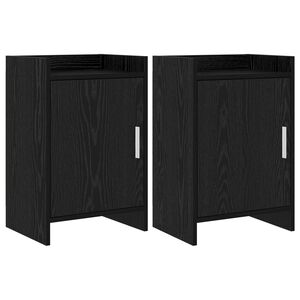 vidaXL Nachtkastjes 2 pcs Zwart eiken 40 x 30 x 60 cm Bewerkt hout
