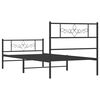 vidaXL Bedframe met hoofd- en voeteneinde metaal zwart 100x190 cm