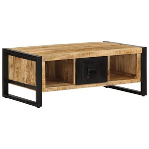 vidaXL Salontafel 90x50x36 cm massief ruw mangohout
