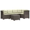 vidaXL 5-Zits Tuin Sofa met Kussens Rattan Look PP Lichtgrijs