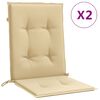 vidaXL Stoelkussens 2 st lage rug 100x50x4 cm stof gem&ecirc;leerd beige