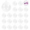 vidaXL Kerstbal Set 25 pcs Doorzichtig &Oslash; 10 cm