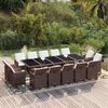 vidaXL 15-delige Tuinset met kussens poly rattan bruin