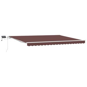 vidaXL Luifel handmatig uittrekbaar met LED 450x300 cm bruin