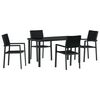 vidaXL Tuin eettafelset 5 pcs Zwart Gepoedercoat staal