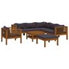 vidaXL 8-delige Loungeset met kussens massief acaciahout