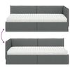 vidaXL Hoekbedframe met Matras met hoofdeinde 2 pcs Grijs Fluweel
