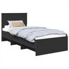 vidaXL Bedframe met hoofdeinde Zwart 80 x 200 cm Bewerkt hout