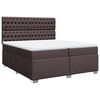 vidaXL Boxspring met matras stof donkerbruin 200x200 cm