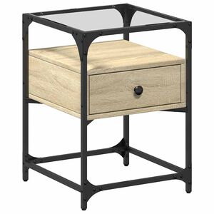 vidaXL Nachtkastje 40x40x55 cm bewerkt hout sonoma eikenkleurig