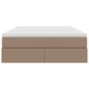 vidaXL Opbergbed met matras Cappuccino 140 x 200 cm Nep Leer