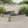 vidaXL Tuin Sofa Set met opslag 9 pcs Lichtgrijs Poly riet