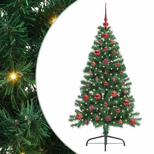 vidaXL Kunstmatig Voorverlicht Kerstboom met 150 LED Groen 120 cm PVC