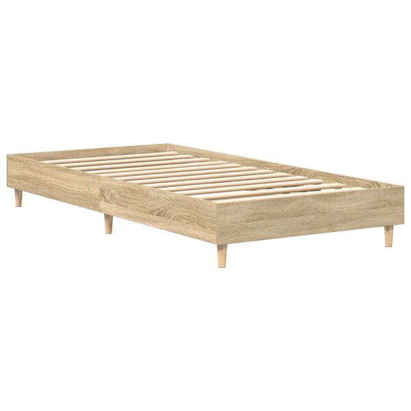 vidaXL Bedframe zonder matras 75x190 cm spaanplaat sonoma eikenkleurig