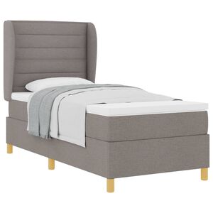 vidaXL Boxspringbed met Matras Donkergrijs 90x190 cm Taupe 90 x 200 cm