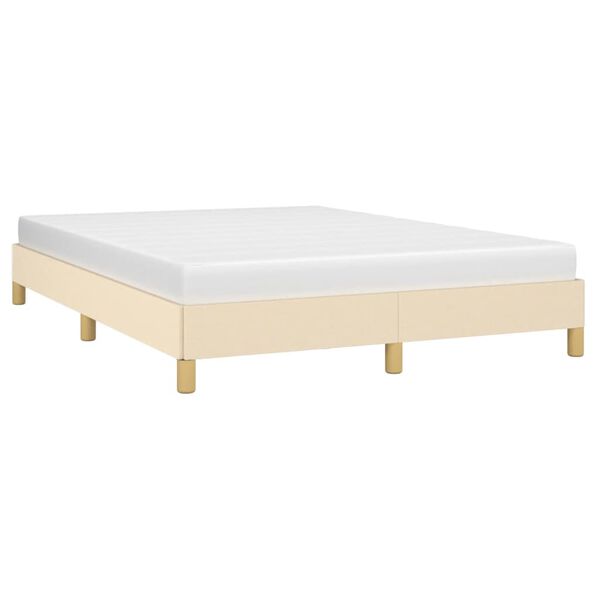 vidaXL Bedframe zonder matras stof cr&egrave;mekleurig 140x200 cm