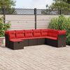 vidaXL 8-delige Loungeset met kussens poly rattan bruin