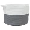 vidaXL Wasmand &Oslash; 55x36 cm katoen grijs en wit