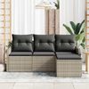 vidaXL Tuin Sofa Set met opslag 4 pcs Lichtgrijs poly rattan