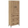 vidaXL Hoge kast 2 st Artisan Eiken 69,5 x 34 x 180 cm Bewerkt hout