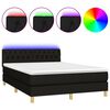 vidaXL Boxspring met matras en LED stof zwart 140x190 cm