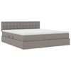 vidaXL Opbergbed met LED met matras Taupe 160 x 200 cm Polyester