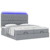 vidaXL Ottoman bed met matrassen en LED's 160x200cm stof lichtgrijs