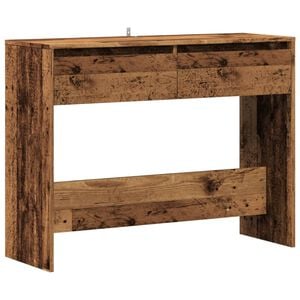 vidaXL Wandtafel 100x35x76,5 cm bewerkt hout oud houtkleurig