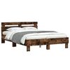 vidaXL Bedframe met hoofdeinde en LED gerookt eikenkleurig 120x200 cm