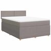 vidaXL Boxspring met matras stof taupe 160x200 cm