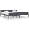 vidaXL Bedframe massief grenenhout grijs 200x200 cm
