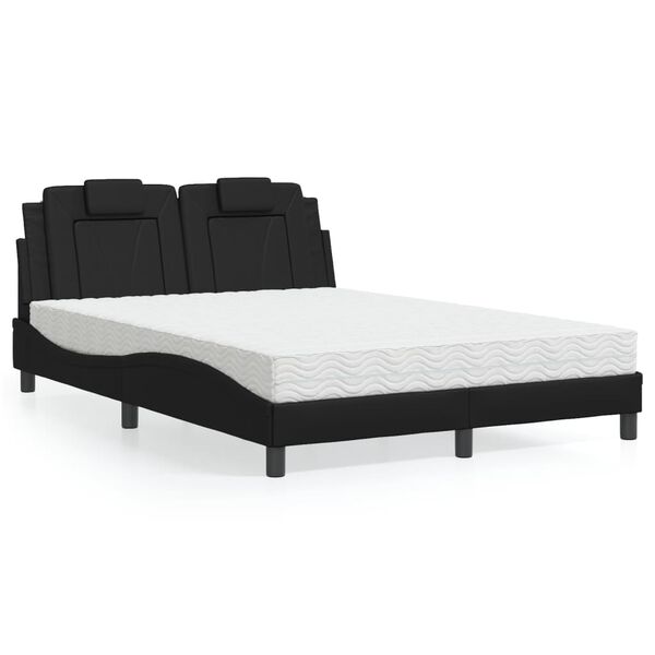 vidaXL Bed "Viana" met matras kunstleer zwart 140x200 cm