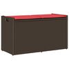 vidaXL Opbergbank met kussen voor buiten 100 cm poly rattan bruin