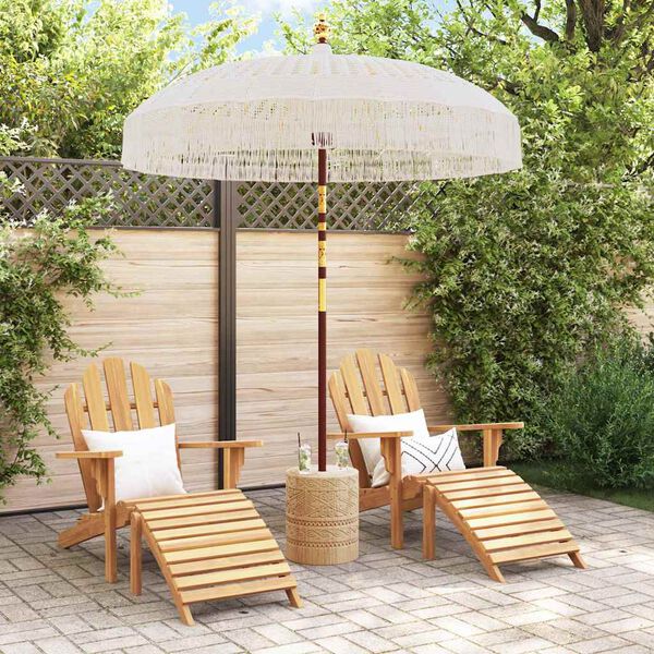 vidaXL Macramé Parasol Crème 190 x 190 x 260 cm