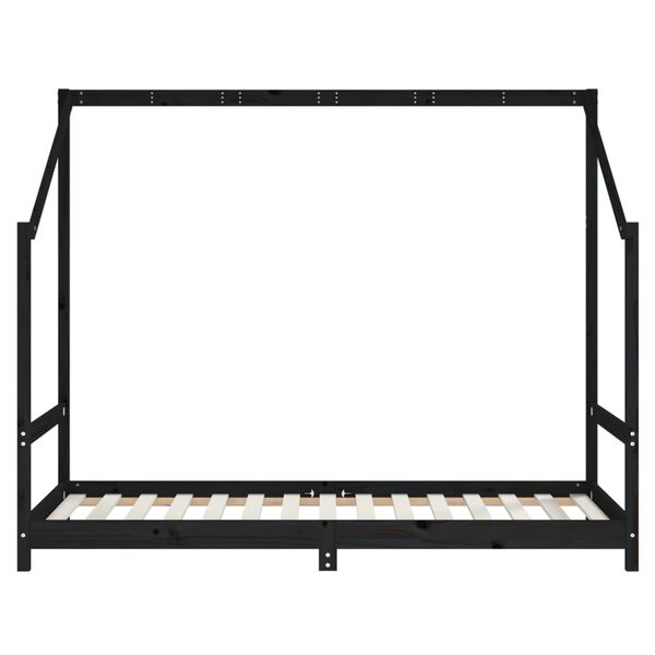 vidaXL Kinderbedframe 90x190 cm massief grenenhout zwart