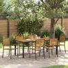 vidaXL Tuin Eetset 7 pcs Zwart en Hout poly rattan