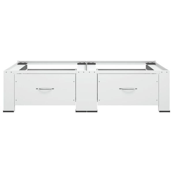 vidaXL Wasmachine- en drogerverhoger dubbel met lades wit