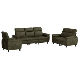 vidaXL Bankstel 3 pcs Bruin Nep Suede Leer