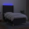 vidaXL Boxspring met matras en LED stof zwart 90x190 cm