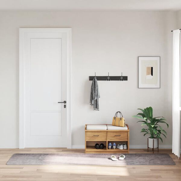 vidaXL Vloerkleed wasbaar 80x300 cm grijs