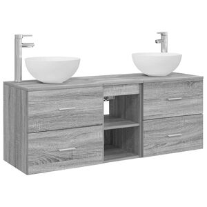 vidaXL Badkamerkastenset 3 st Grijs Sonoma 49,5 x 35 x 63 cm