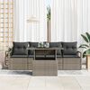 vidaXL Tuin Sofa Set met opslag 5 pcs Grijs Poly riet