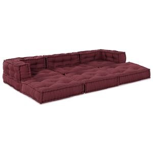 vidaXL Modulair Sofabet Stof Bordeaux 210 x 70 x 56 cm