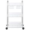 vidaXL Opbergtrolley 3-laags 37x28x68 cm acryl transparant
