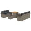 vidaXL Tuin Sofa Set met kussen met opslag met kussen 10 pcs Grijs