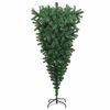 vidaXL Ondersteboven Kunstkerstboom met Ballenset Groen 210 cm PVC