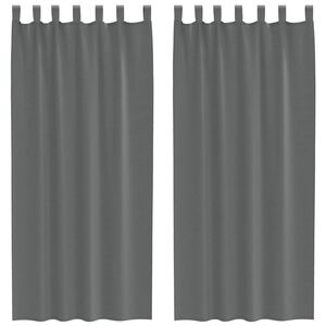 vidaXL Gordijnen voile met lussen 2 st 140x225 cm donkergrijs